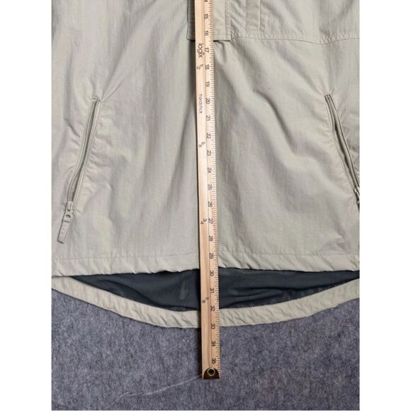 Chaps Ralph Lauren 1/4 Zip Jacket Mens Medium Beige 100% Nylon Mesh Lined Hooded - Picture 6 of 7